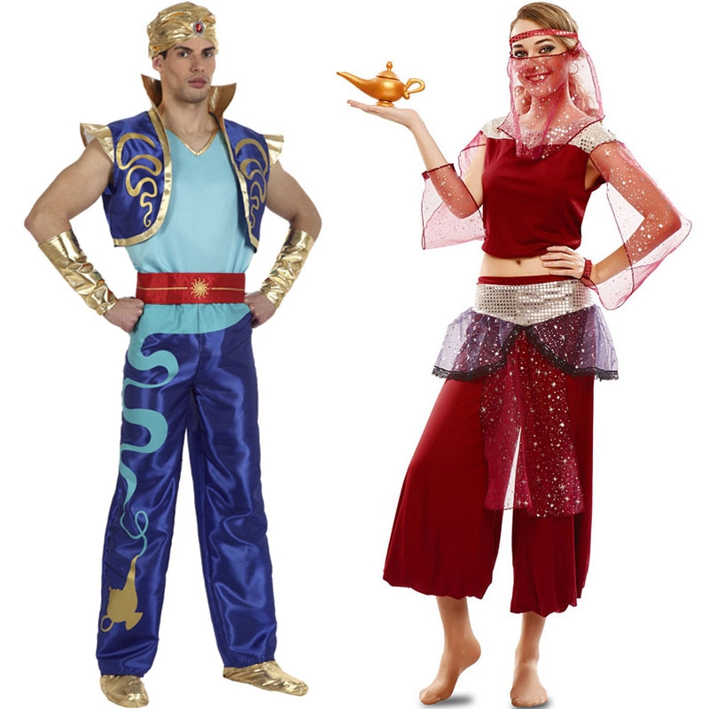 Deguisements Genie de la lampe et Jasmine adultes pour couples