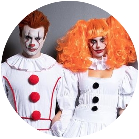 Choisissez la terreur avec nos sinistres costumes de clown tueur pour Halloween. Faites en sorte que tout le monde craigne les clowns !