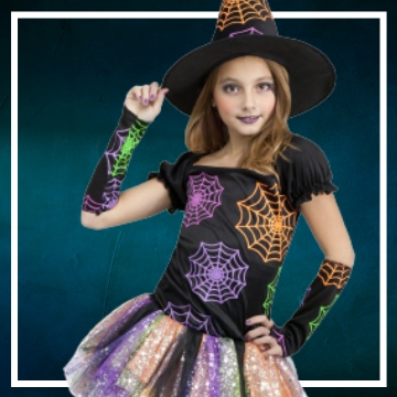 Déguisements dHalloween pour filles - sorcière dHalloween Accessoires  déguisement jupe et chapeau,Costumes dassistant cosp