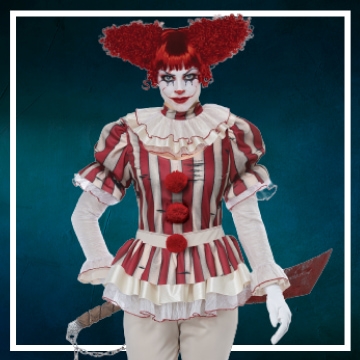 Achetez en ligne les costumes femmes pour devenir une clown méchante