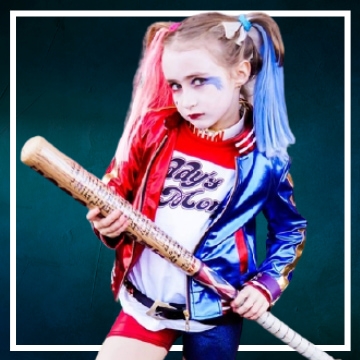 Achetez en ligne les déguisements Halloween de Harley Quinn taille enfant