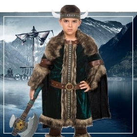 EURO CARNAVALES Déguisement Viking - Fille - 10/12 ans (140 à 152 cm) pas  cher 