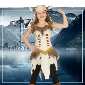 Déguisement Viking pour enfant, costume de carnaval Viking avec tunique,  gilet, cape, casque, hache, poignard, déguisement Viking -  France