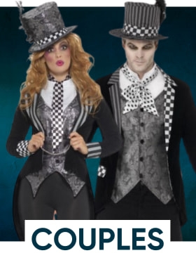 Trouvez des déguisements assortis pour les couples à Halloween. Célébrez ensemble avec des tenues coordonnées qui vous démarqueront lors de la fête d'Halloween.